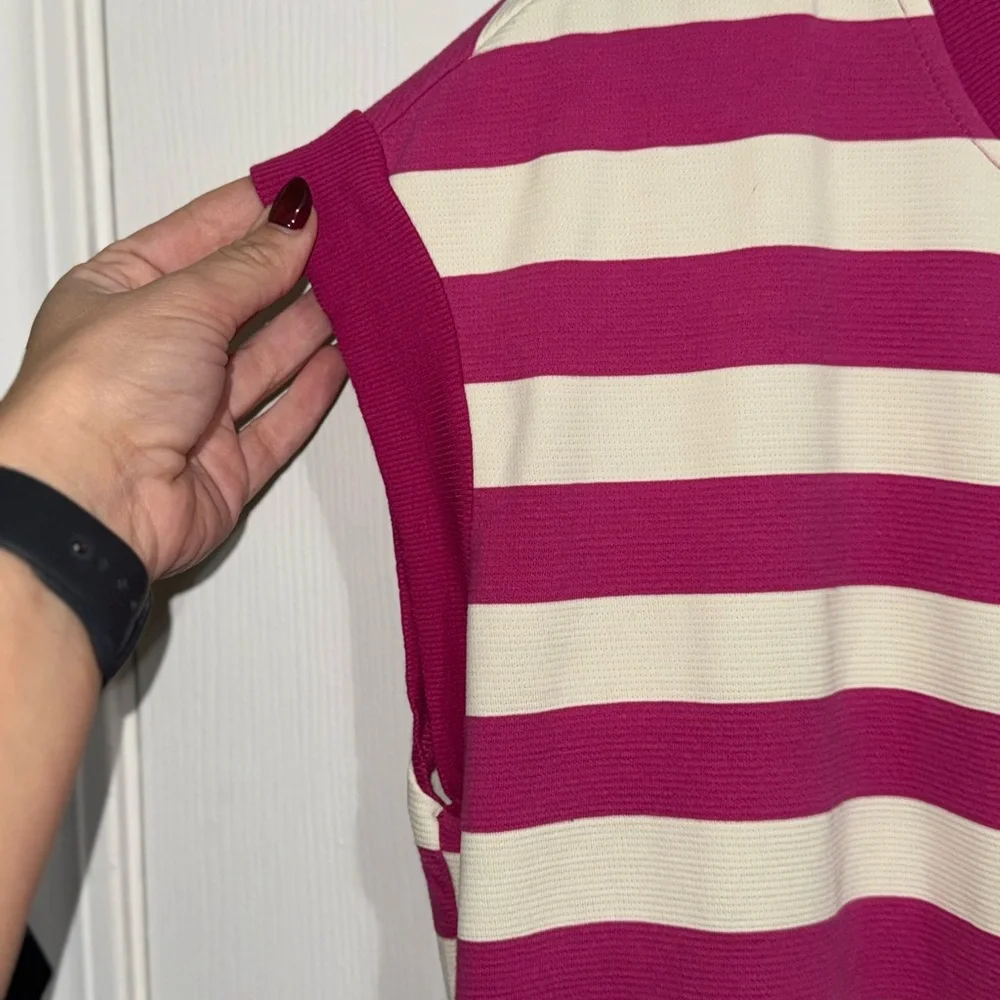 Striped Pink and White Women's Dress by Sweet Ivys Designs - Picture 3 of 4